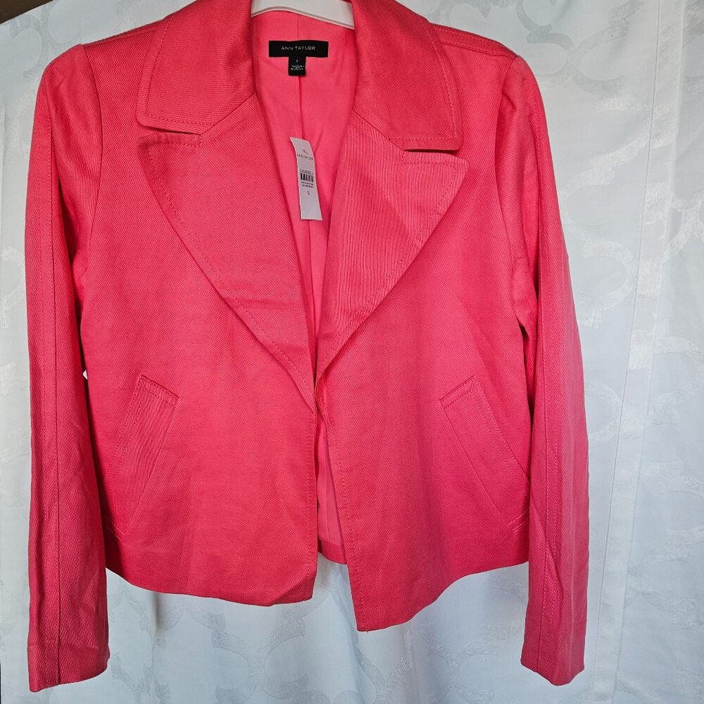 New With Tag Ann Taylor Chic Bright Pink Blazer